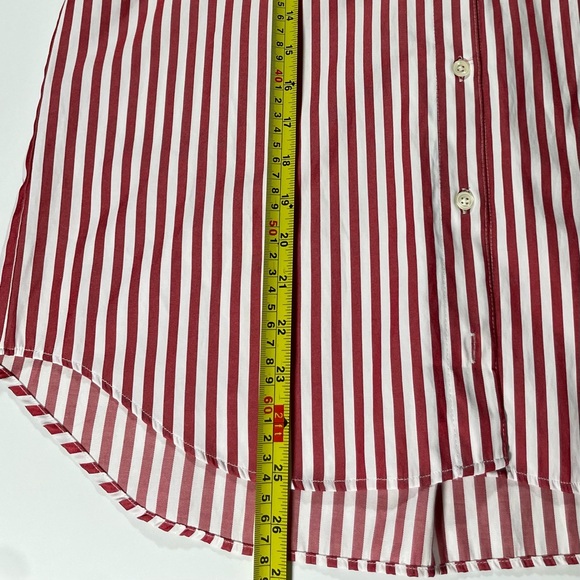 Zara Red and White Striped Oversized Button Down Shirt X-Small - Picture 7 of 10